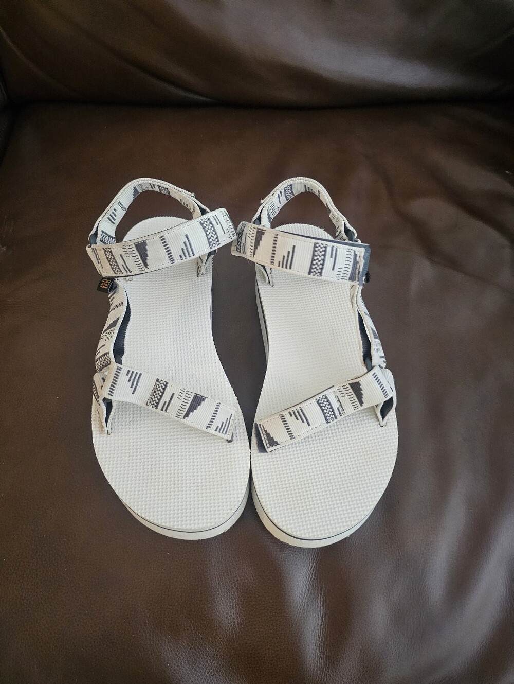 Teva White and Black Patterned Women's Sandals Size 7